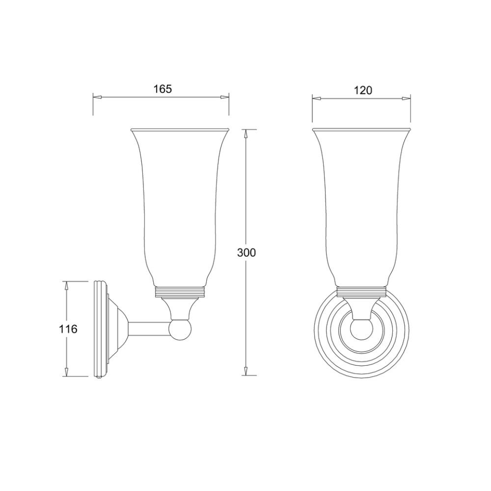 Burlington Round Light with Chrome Base & Clear Glass Vase Shade