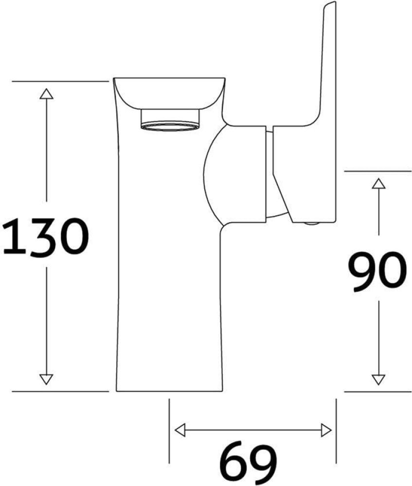 Jerico Chrome Side Action Basin Mixer Tap & Waste dimensions