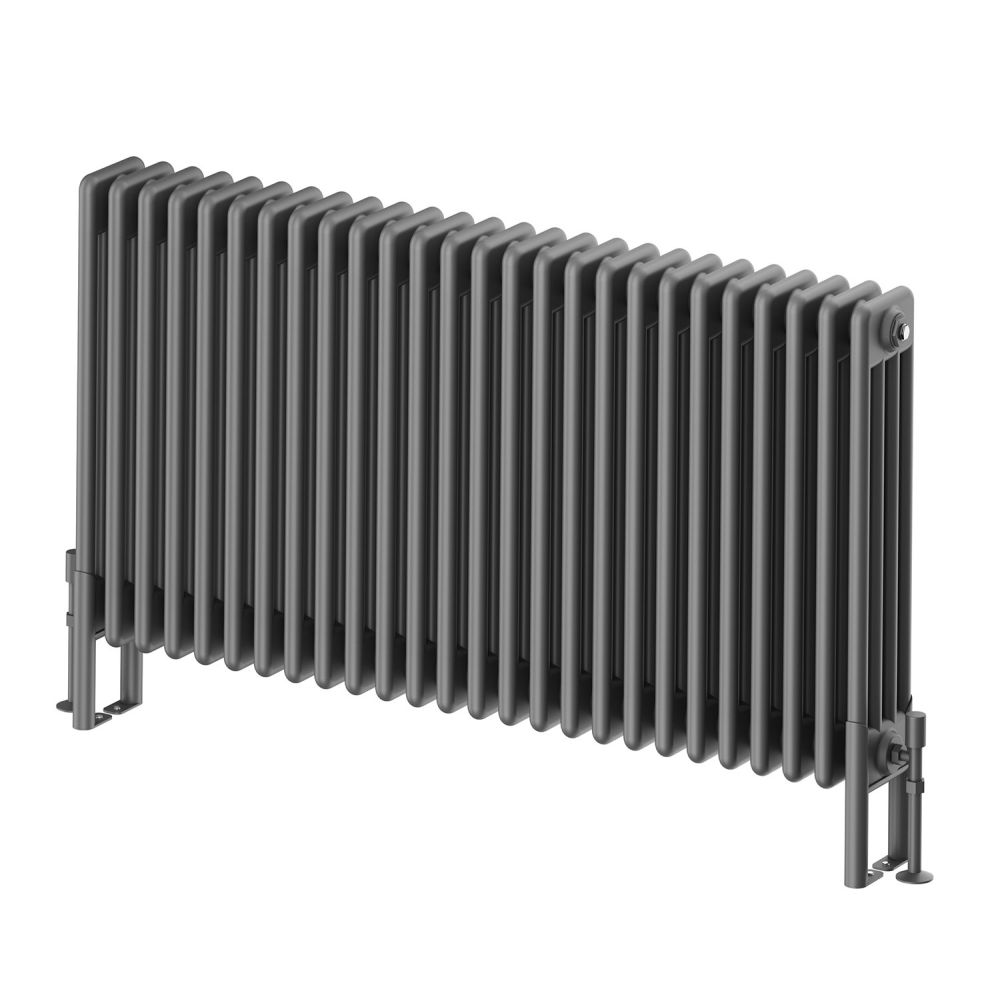 Grey Quadruple Horizontal Column Radiator - 600x1190mm