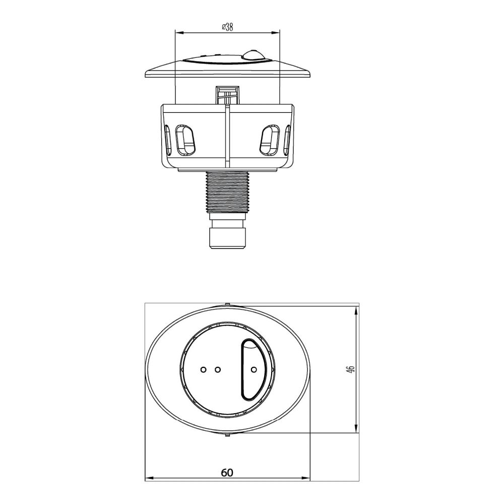 Apache Oval Dual Flush Button for Concealed Cistern Spec Drawing