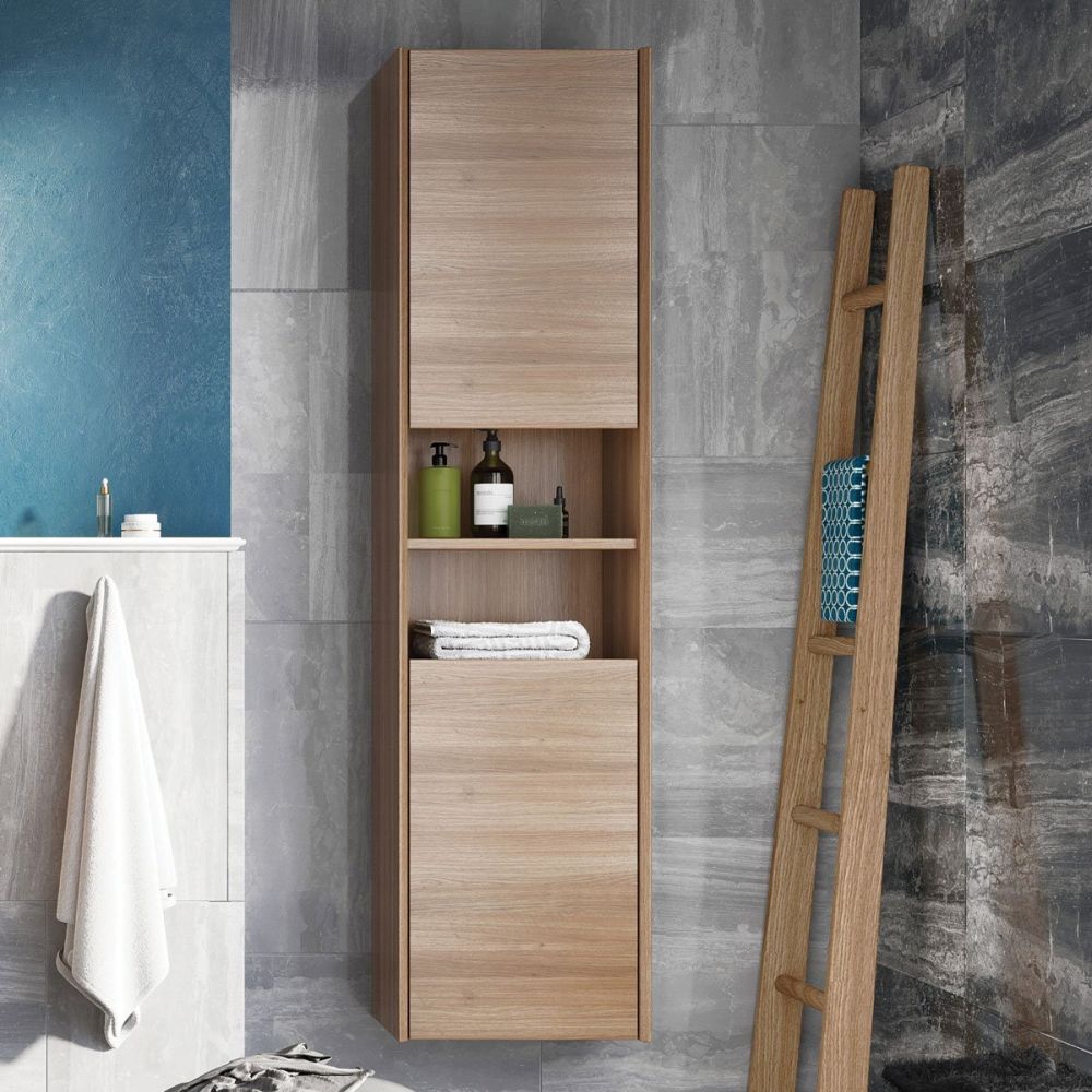 Snowdon Natural Oak Wall Mounted Tall Storage Cabinet
