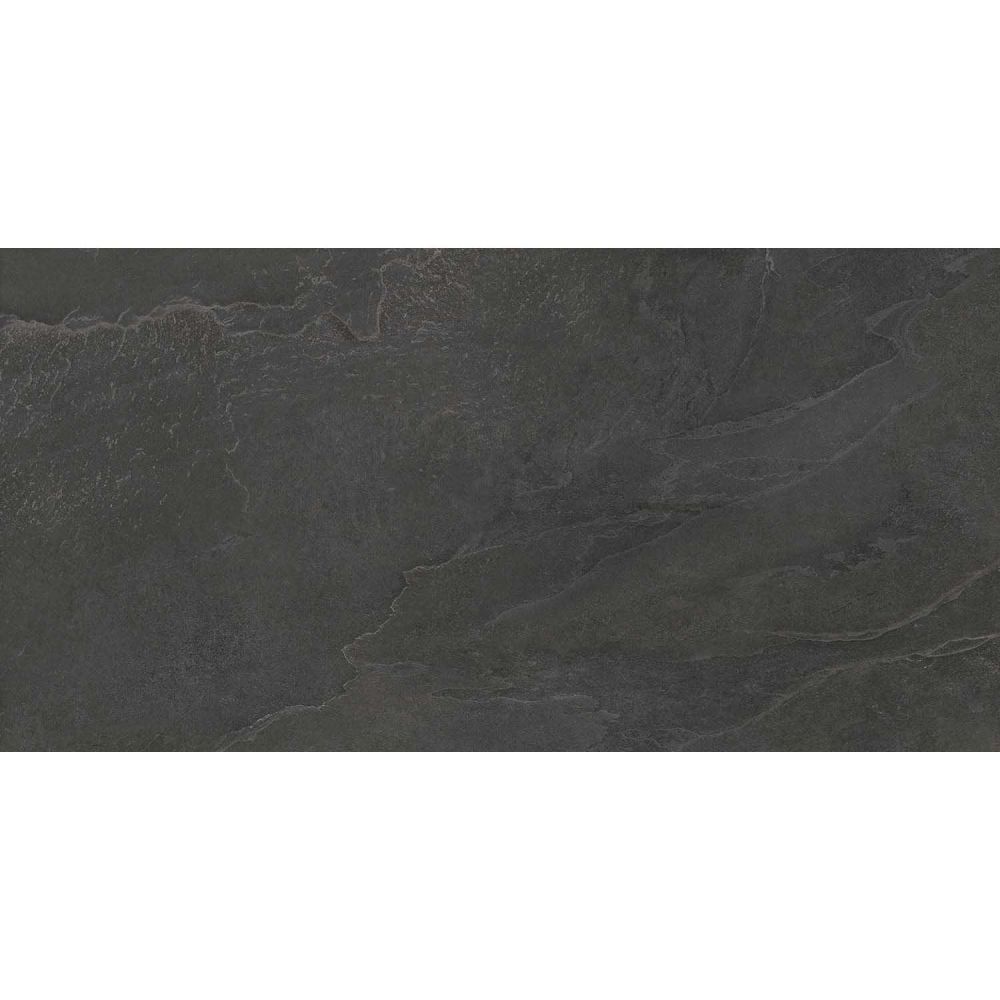 Angelo Black Stone Effect Porcelain Tile 298x598mm