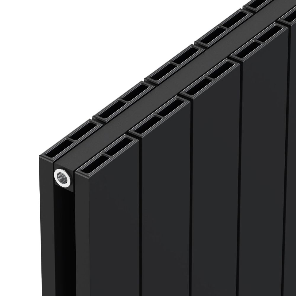 Tesoro Black Textured Double Reversible Aluminium Radiator 600x1235mm