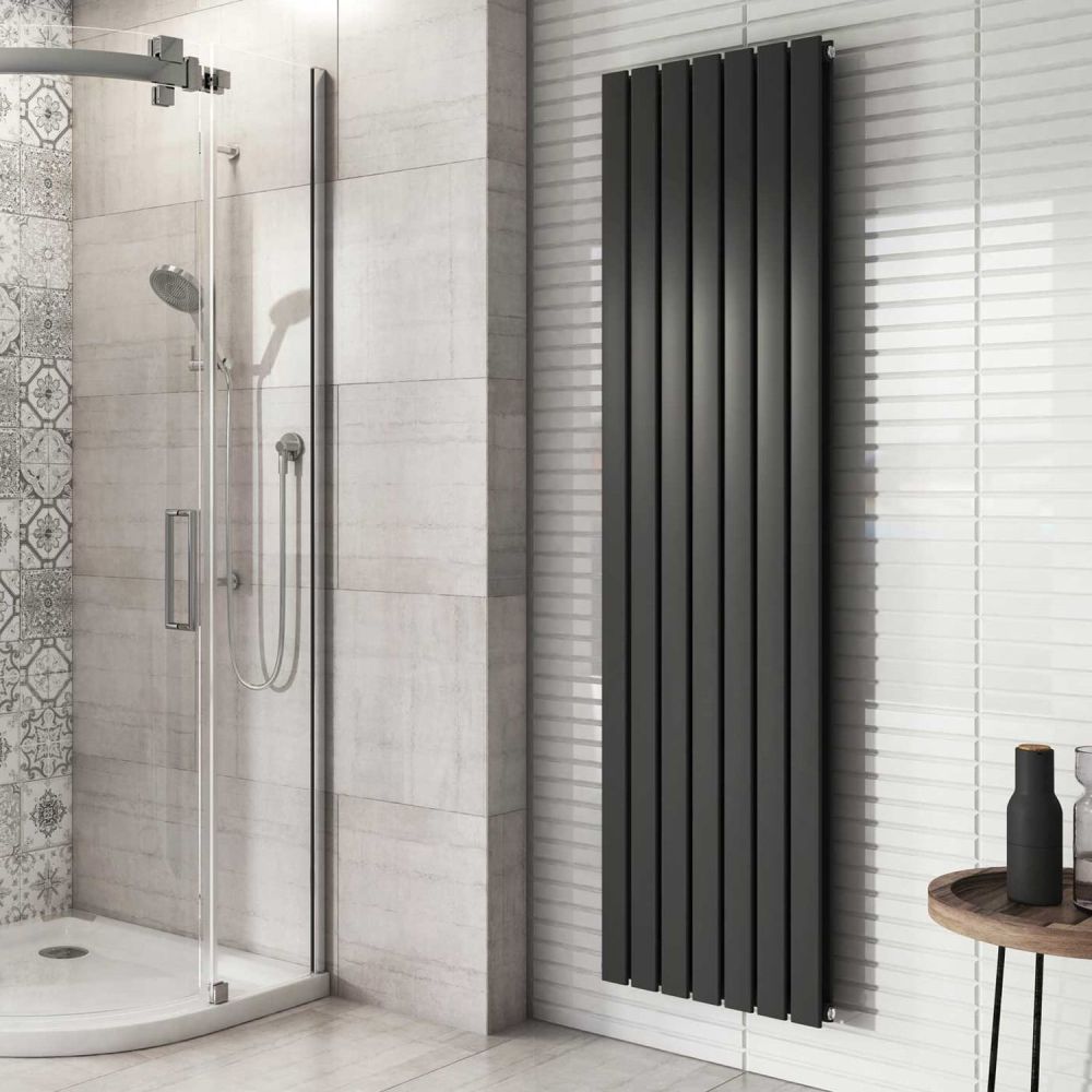 Perth Grey Double Vertical Flat Panel Radiator 1800x475mm