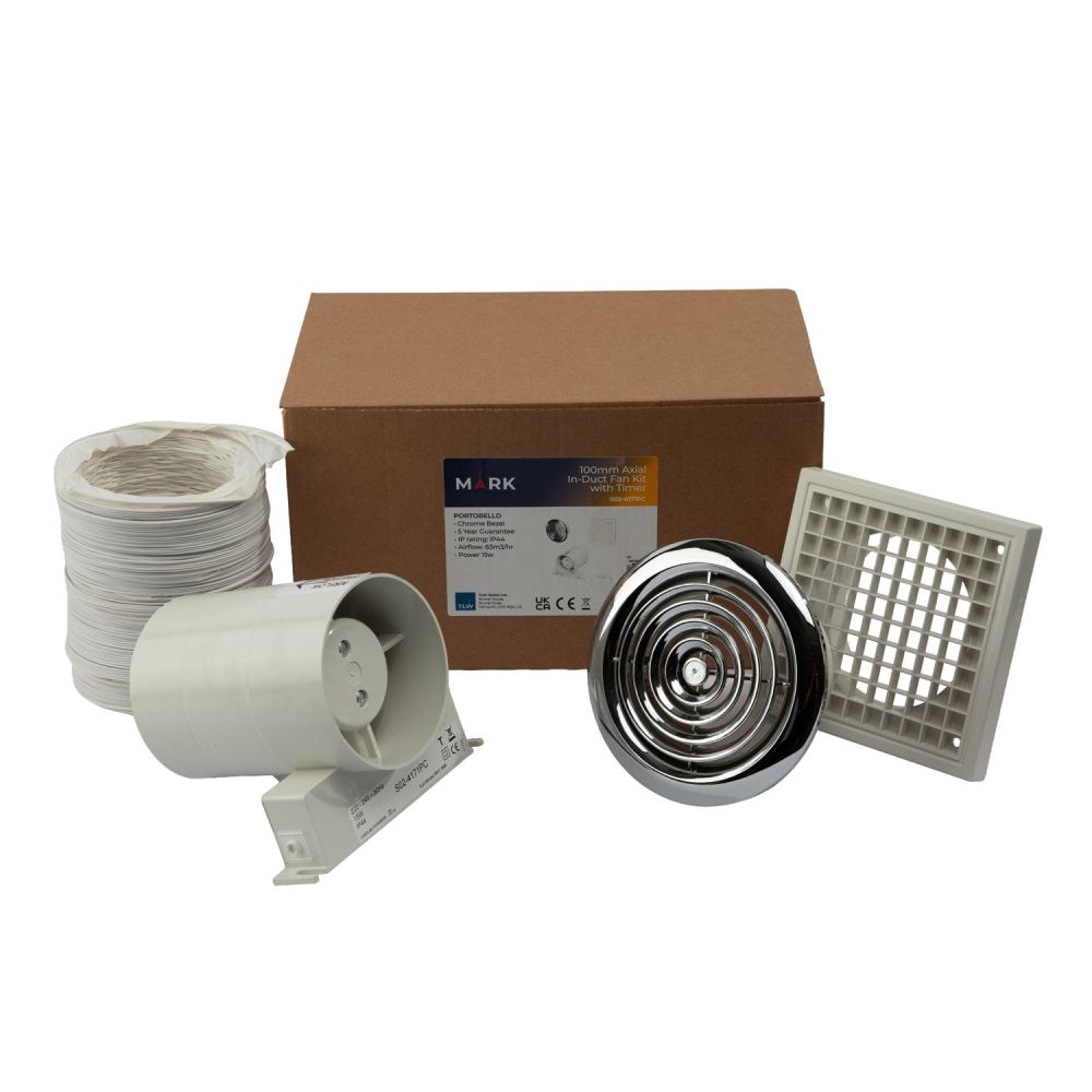 Eston Chrome Ceiling Extractor Fan Kit