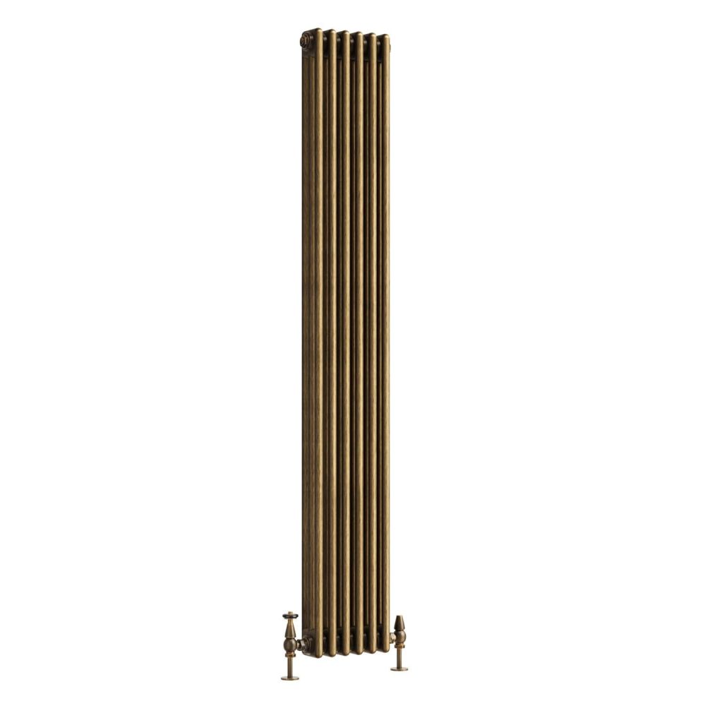 Clement Antique Brass Triple Vertical Column Radiator - 1800x290mm