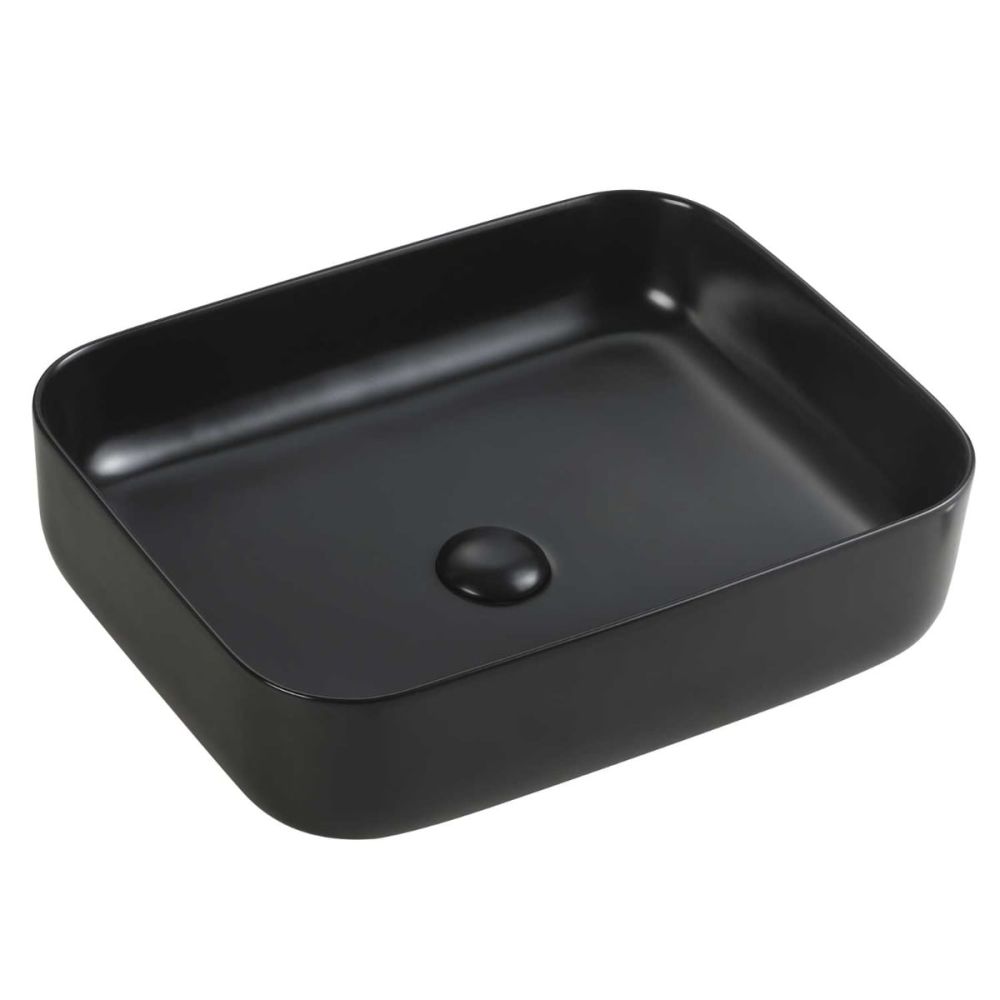 Ibecko Matt Black Rectangular Countertop Basin