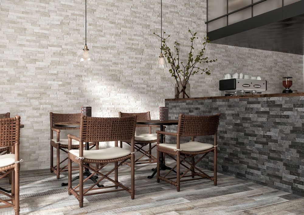 Odessa Grey Brick Effect Porcelain Tile 80x442mm