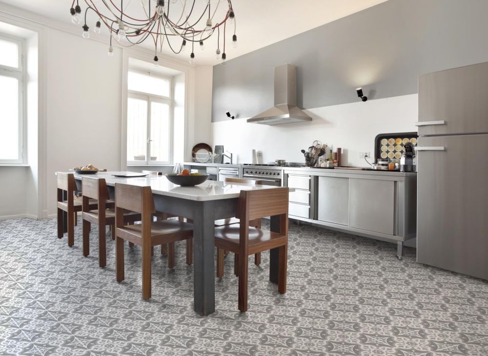 Chard Grey Ornate Ceramic Tile 450x450mm