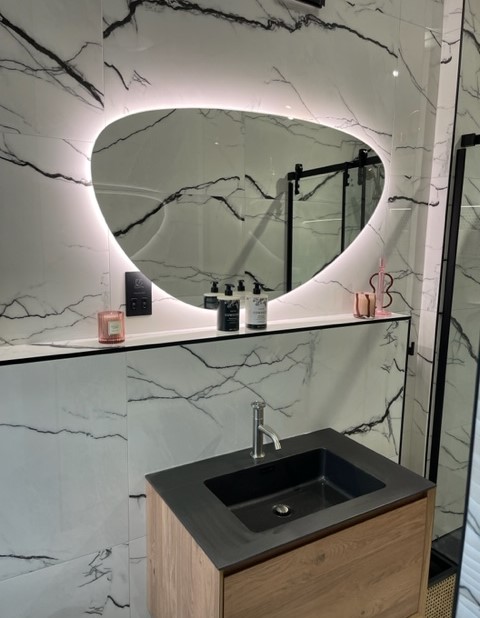 Pebble Backlit LED Mirror - 800x550mm