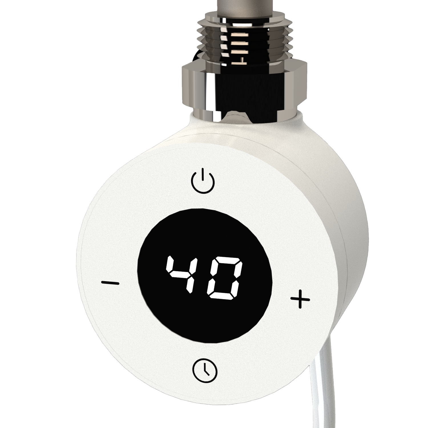 500 Watt White Digital Thermostatic Heating Element Towel Rail