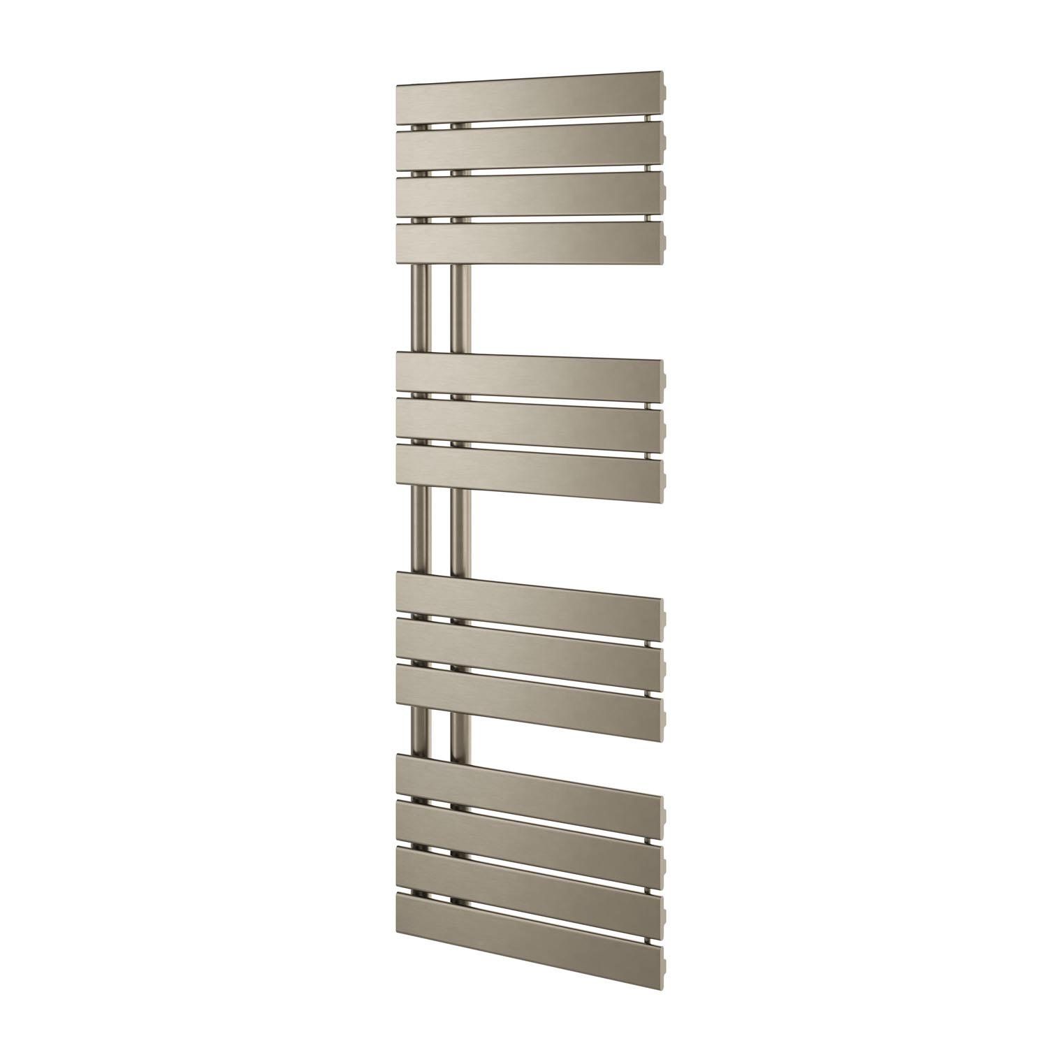 Tarvos Brushed Nickel Heated Towel Rail 1400x550mm Towel Radiators