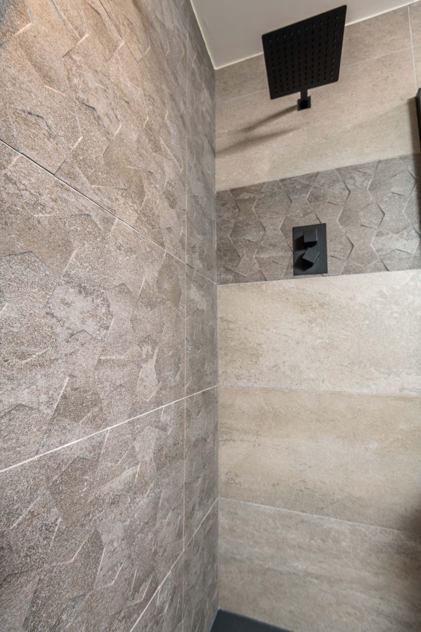 Zena Black Square Concealed Valve with Shower Head