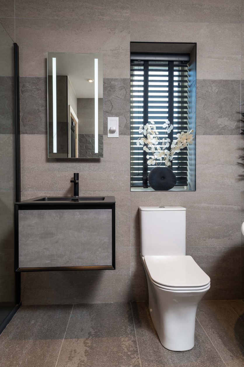 Snowdon Black & Concrete Wall Hung Vanity Unit