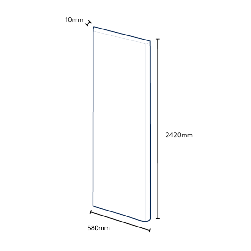 Vero Basalt Waterproof Postform Shower Wall Panel 2420x580mm