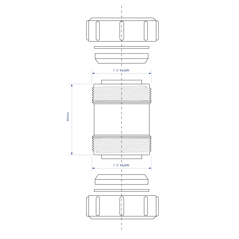 McAlpine 1½" Straight Connector - T28M
