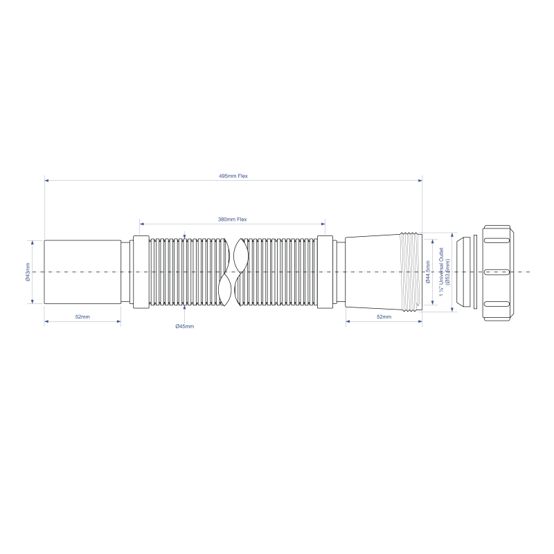 McAlpine 1½" Heavy Duty Flexible Connector - FLEXCON2