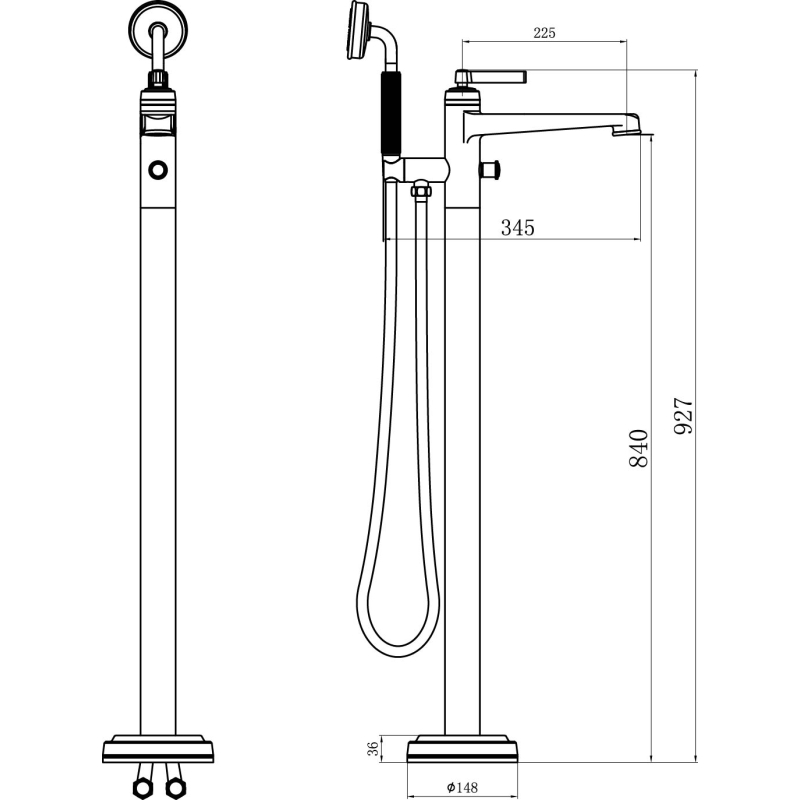 Downton Bright Copper Freestanding Bath Shower Mixer Tap