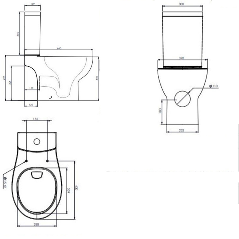 Tavistock Loft Open Back Close Coupled WC Toilet with Soft Close Seat