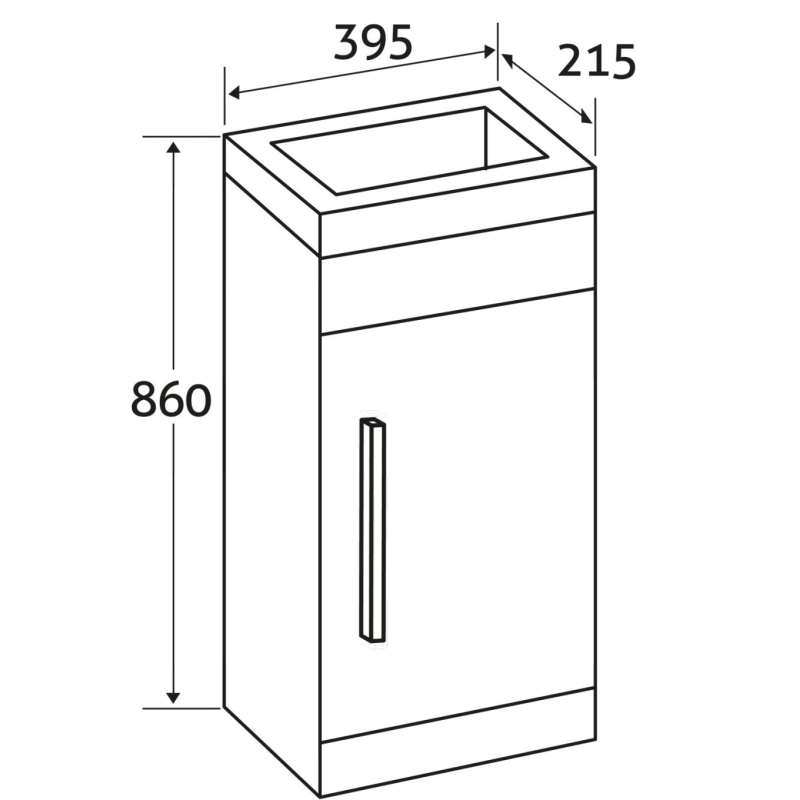 Nante Light Elm Floor Standing Cloakroom Vanity Unit