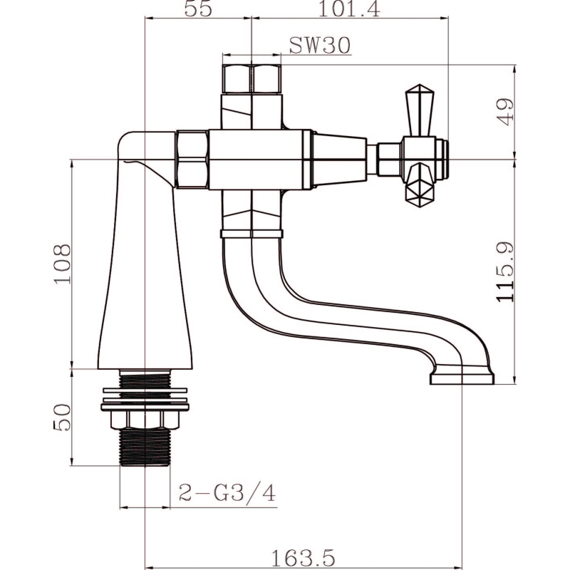 Adonis Chrome Bath Filler Tap