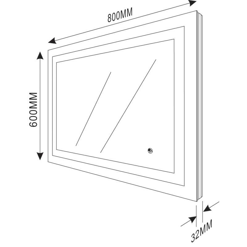 Feechi White & Blue LED Light Backlit Mirror 800x600mm