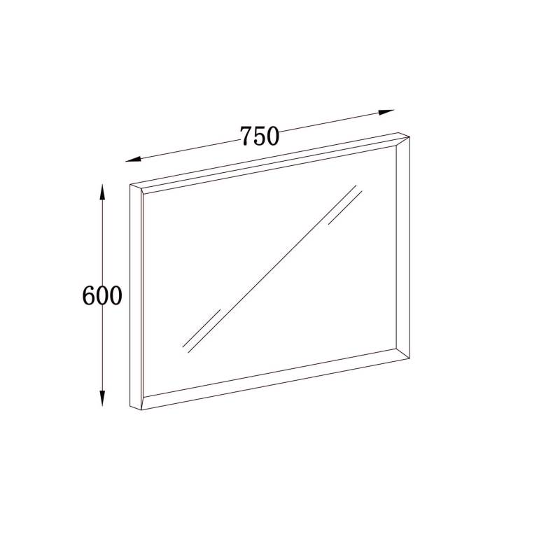 Venus Gloss White Beveled Edge Framed Mirror 750x600mm