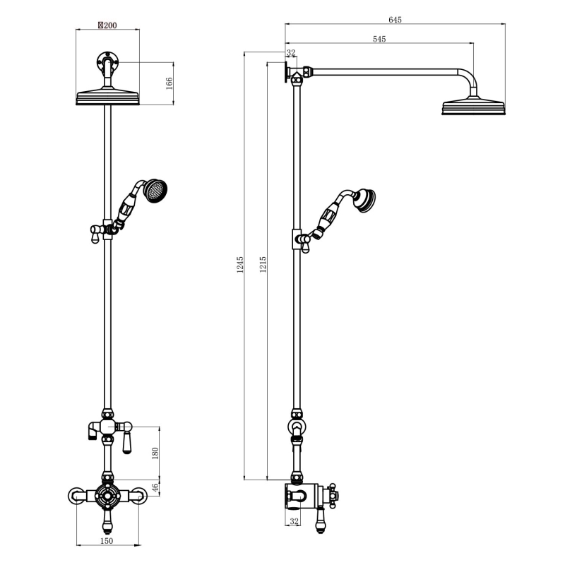 Greyjoy Chrome Dual Exposed Shower Valve Kit inc Diverter