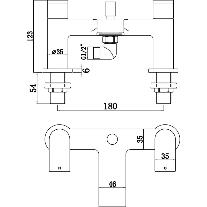Tear Chrome Bath Shower Mixer Tap
