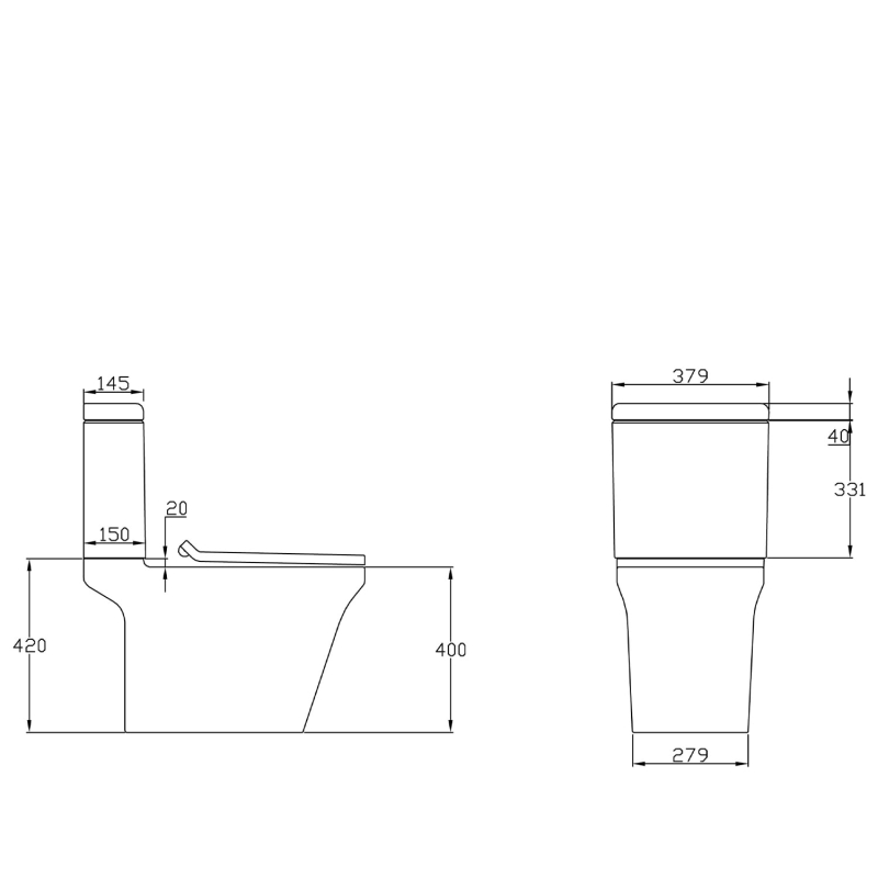 Finn Close Coupled Toilet with Soft Close Seat