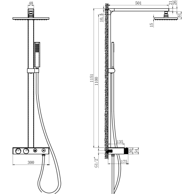 Baylin Chrome Aris Round Thermostatic Shower Pack