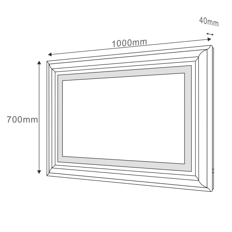 Cullin Traditional Framed Backlit LED Heated Mirror 1000x700mm