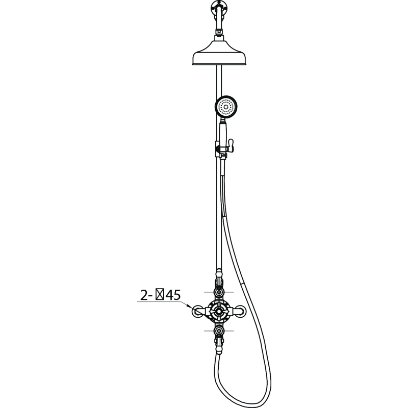 Cambridge Chrome Traditional Dual Outlet Thermostatic Shower Pack