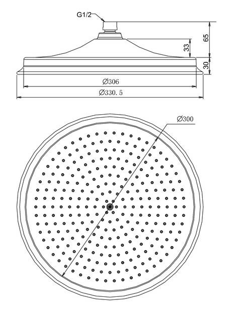 Burlington Chrome 12" AirBurst Shower Head