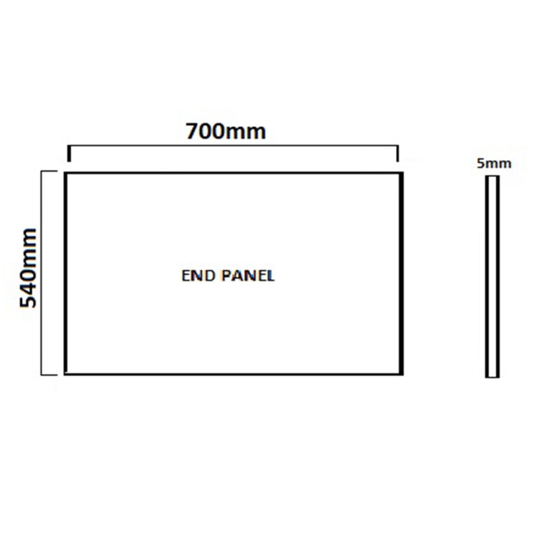 Carron Shower Bath Standard carronite End Bath Panel 700x540mm
