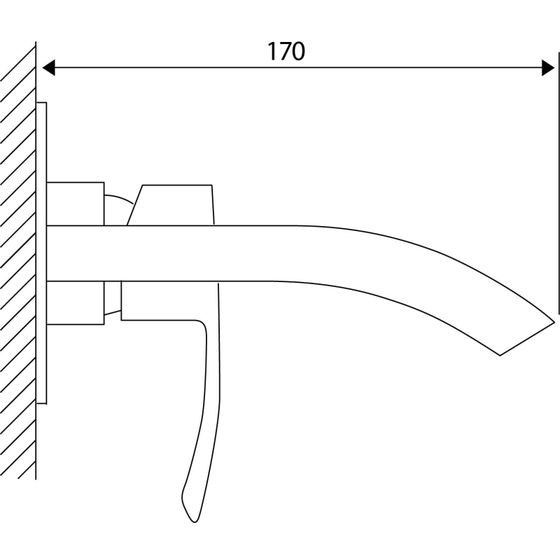 Tear Chrome Wall Mounted Basin Mixer Tap