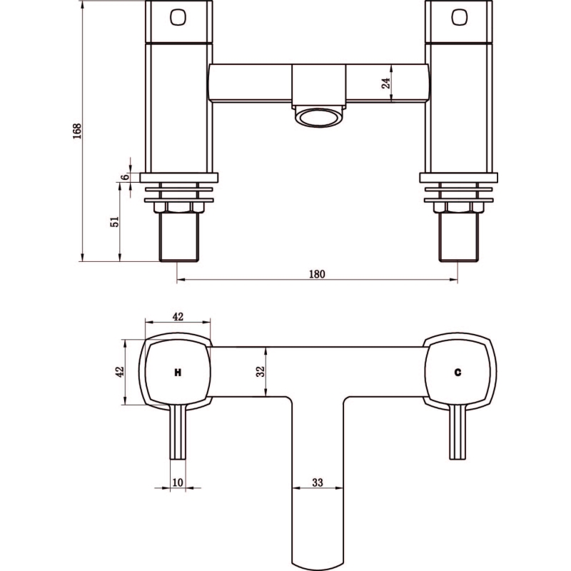 Quadro Chrome Bath Filler Tap