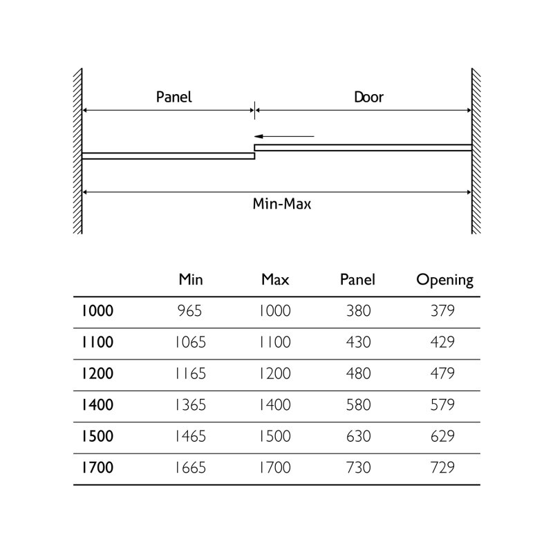 Moxby Chrome Sliding Shower Door 1200mm