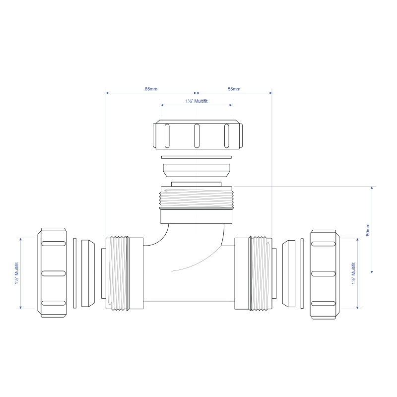 McAlpine 1½" Tee Piece - V1M