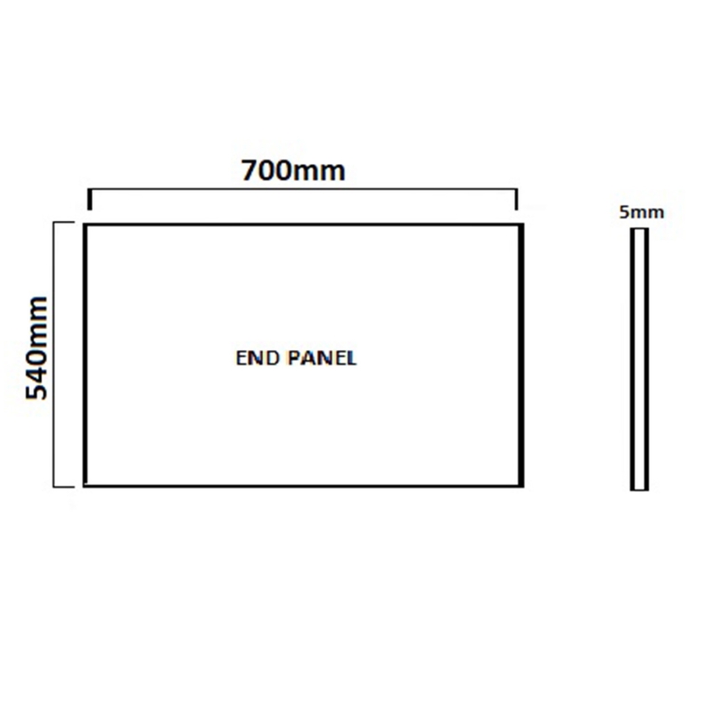 Carron Shower Bath Standard Acrylic End Bath Panel 700x540mm