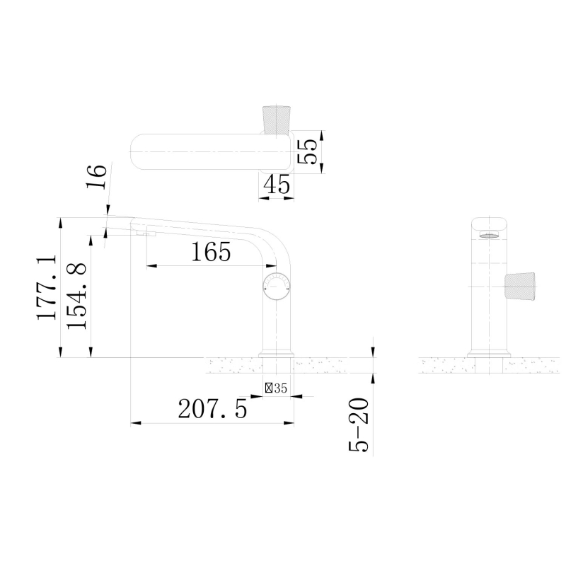 Manisa Brushed Bronze Basin Mono Tap