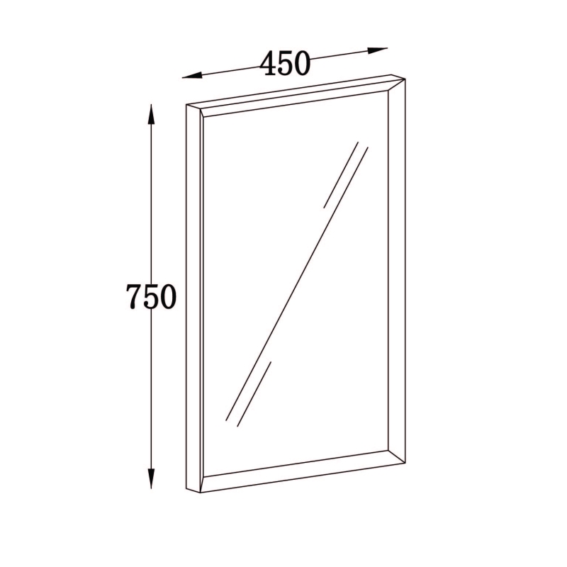 Venus Gloss White Beveled Edge Framed Mirror 450x750mm