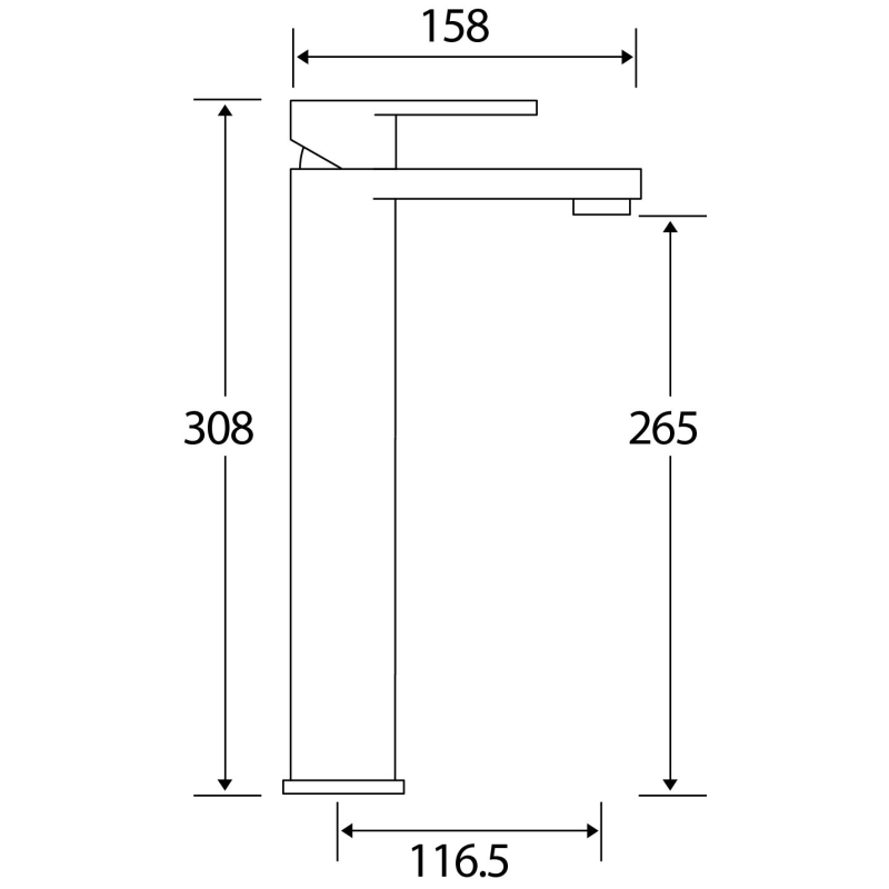 Venture Chrome Extended Tall Basin Mixer Tap