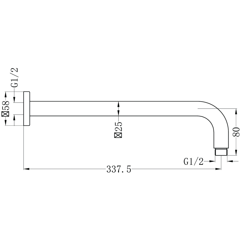 Moray Nickel Round Shower Arm