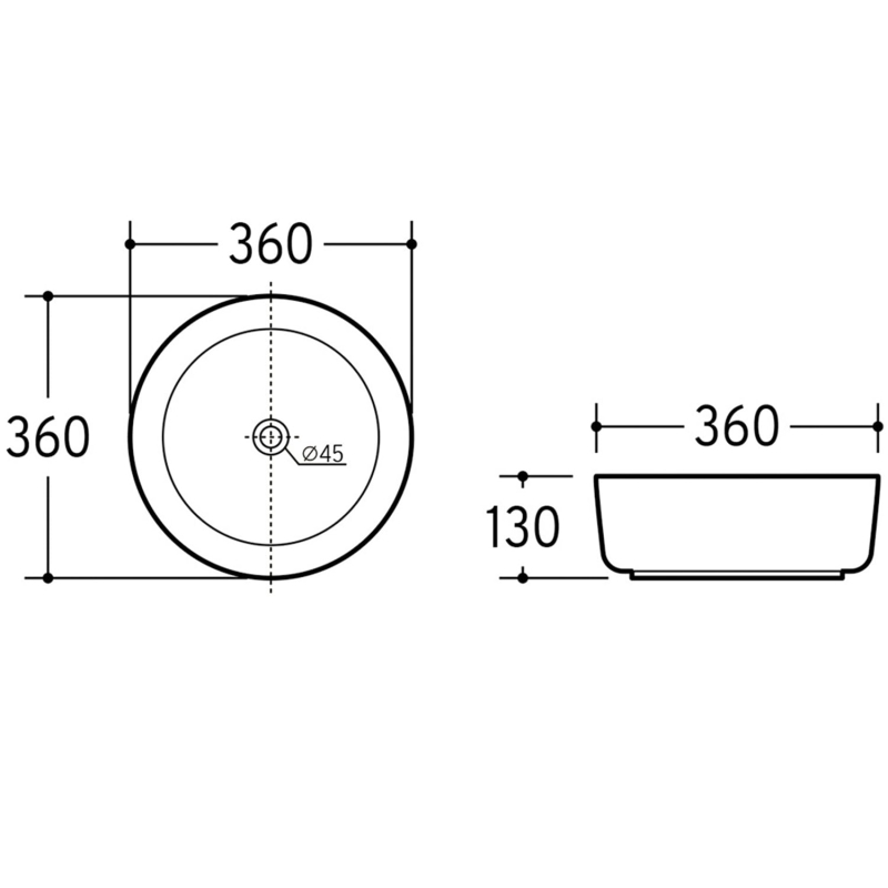 Damon Black Round Countertop Basin