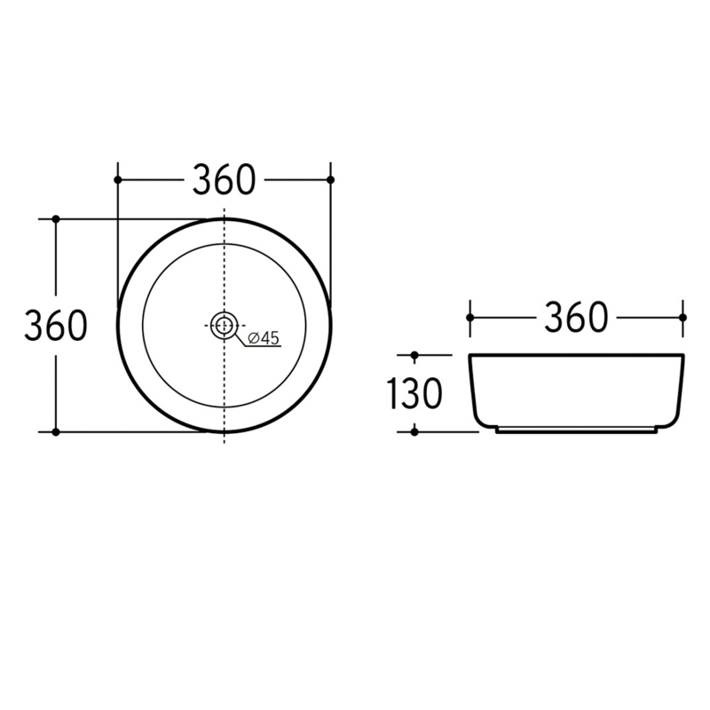 Damon White Round Countertop Basin