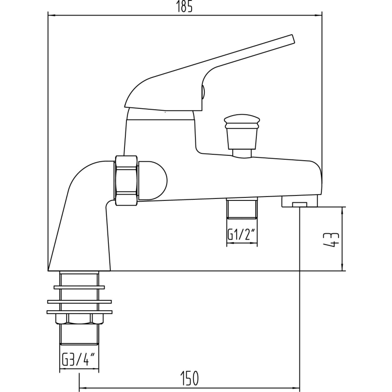 Odell Chrome Bath Shower Mixer Tap