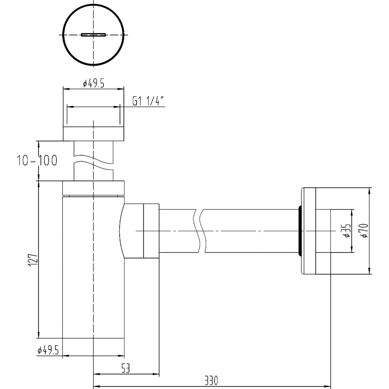 Round Gunmetal Bottle Trap