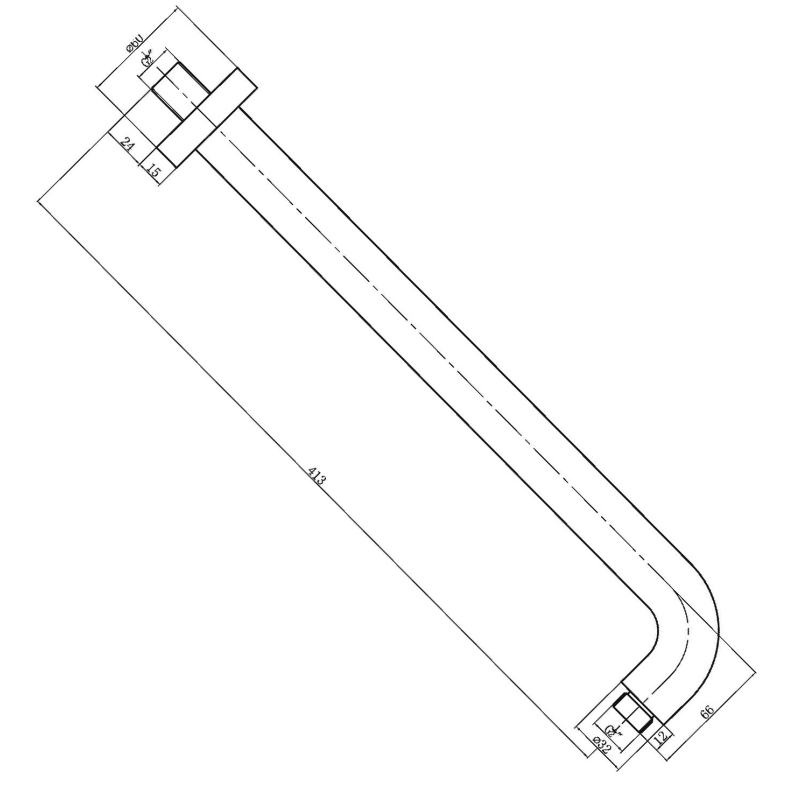 Flint Gunmetal Round Shower Arm