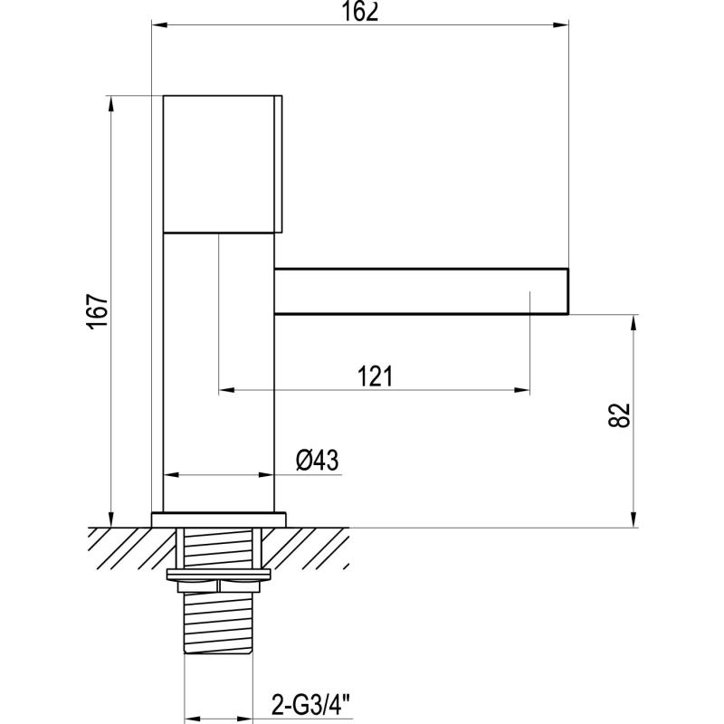 Pancho Chrome Bath Filler Tap